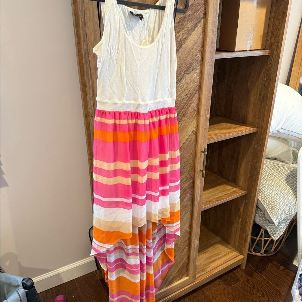 bebe White Tank Top with Black Logo Label